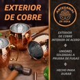 thumbnail image 4 of Tazas de cobre Moscow Mule, Juego Tazas de Acero Inoxidable 4 Con paja y cepillo, Copa de Bronce de Moscú con Mango para Bebidas Frías, Cóctel para Cocina, Bar etc, 4 of 4