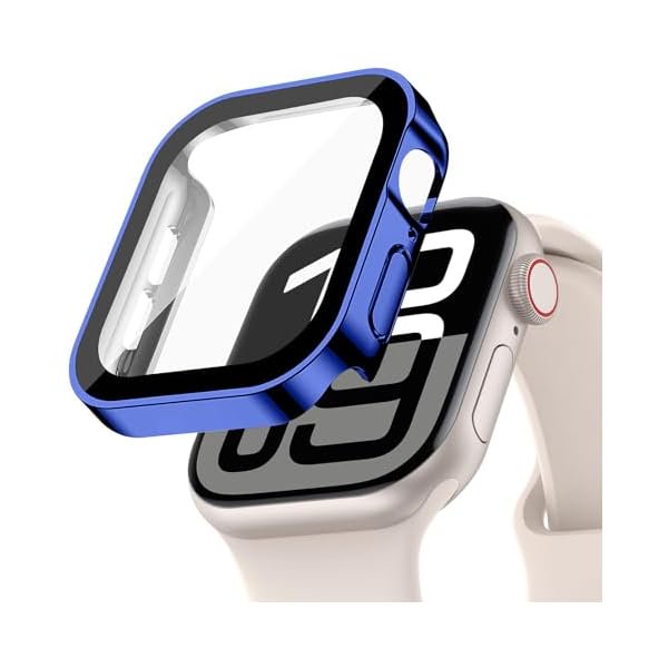 wonima02 Screen Protector for Apple Watch Case Cover Series 10 9 SE 8 7 6 5 4 40mm 44mm 41mm 45mm 42mm 46mm Tempered Glass Waterproof PC Protective Bumper Face for iwatch SE2 gen2 Women Men
