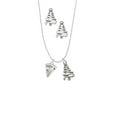 thumbnail image 2 of Delight Jewelry Silvertone Pizza Slice Silver tone Zig Zag Christmas Tree Charm Necklace and Stud Earrings, 2 of 4