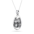 thumbnail image 2 of Bling Jewelry Womens Oval Werewolf Pendant Necklace Sterling Silver Amulet Men, 2 of 5