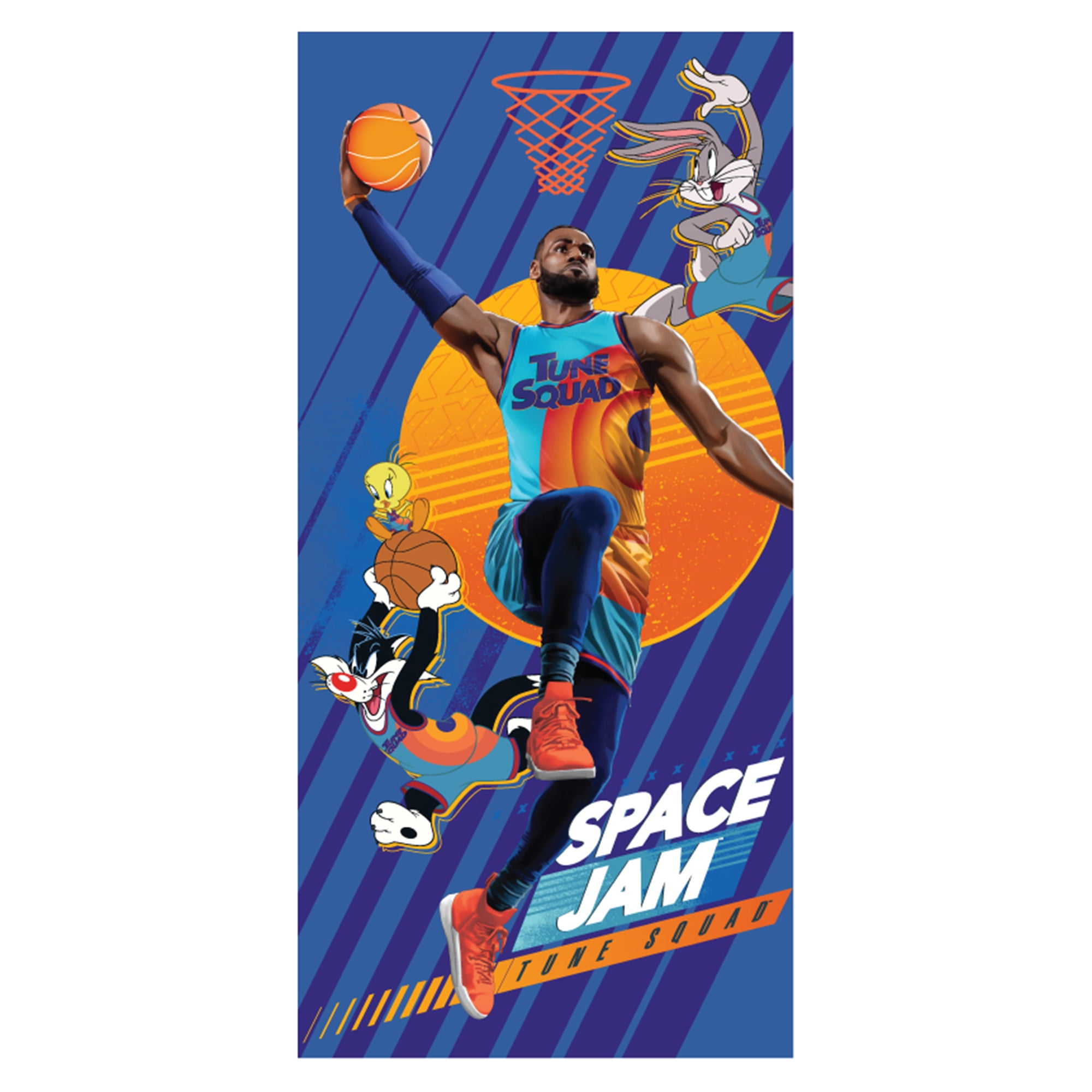 Space Jam Tune Squad Cotton Beach Towel Featuring LeBron James Basketball Walmart Com