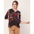 thumbnail image 2 of Moomaya Printed Tunic Tops For Women, Quarter Sleeve, High Low Hem Casual Top Tee, 2 of 9