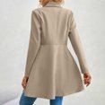 thumbnail image 4 of Fmbrln Winter Pea Coat for Women Long Sleeve Button Down Lapel Collar Trench Coat Fall Fashion Overcoat Outwear, 4 of 5