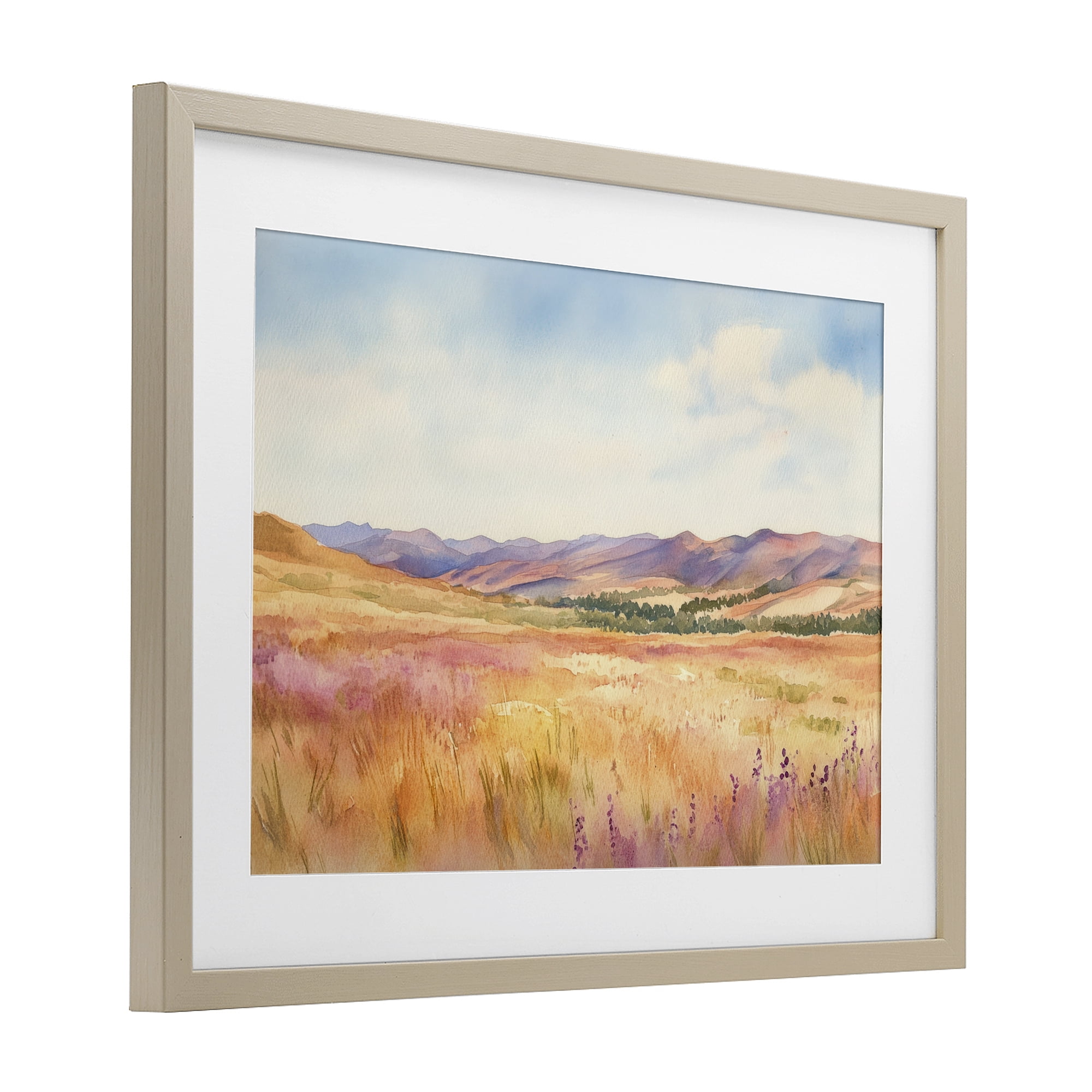 Stupell Industries Pastel Valley Panorama Birch Framed Print Under Glass, design by Petal Prints Design