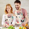 thumbnail image 3 of Dogs with Party Hats and Flowers Apron-Garden Aprons for Women with Pockets-Cotton Linen Waterproof Kitchen Cooking Gardening Aprons Adjustable for Kitchen,Cooking,BBQ and Salon 33x27 Inch, 3 of 7