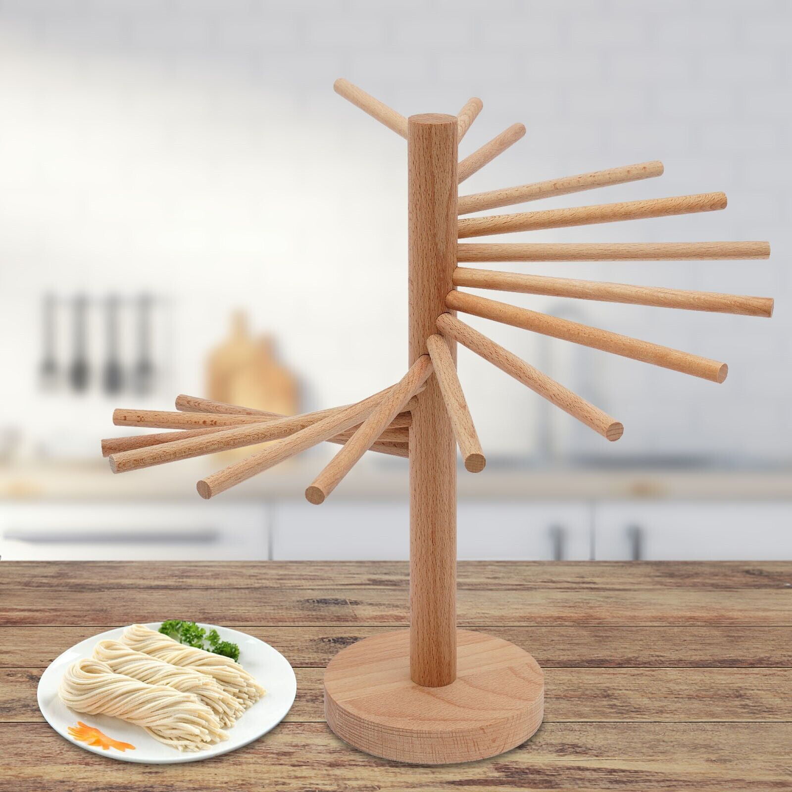Pasta Drying Rack, Large Wood Pasta Rack Collapsible for Fresh Pasta Noodle  Spaghetti Dryer Hanger Stand