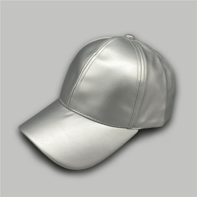 WTXUE Mens Hats, Snapback Hat Male Female Baseball Cap Soild Men Women  Baseball Cap Unisex Hat, Silver 