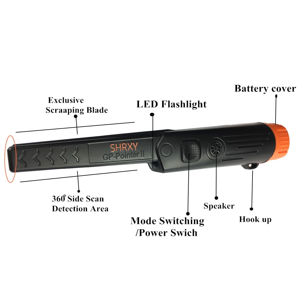 SHRXY Pointer Metal Detector Gold Metal Detector Static Alarm with Bracelet-black