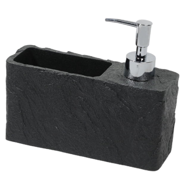 Organizador de dispensador de jabón compacto y resistente con compartimento de almacenamiento, fácil de usar, regalos Negro