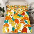 thumbnail image 2 of Homewish Child Vintage Mushroom Queen Sheet Sets, Cartoon Bohemian Plant Flat Sheet, Rustic Blossoms Flower Queen Fitted Sheet, Breathable Home Decor, 4pcs, 2 of 7