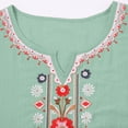 thumbnail image 5 of Linen Shirts for Women Peasant Tops Solid Color Pullover Shirts Fashion Clothes Summer Gauze Shirts 3/4 Length Sleeve Womens Tops Cotton Linen Tops Bohemian Tops Dressy Casual Blouses M, 5 of 8