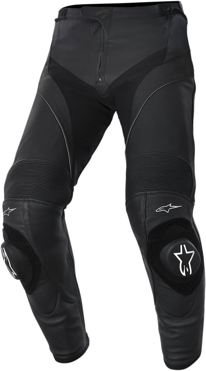 Short Leg Alpinestars Missile Leather Motorcycle Pants Black