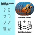 thumbnail image 2 of BaHomeck Drink Coasters Set of 4 with Holder hyper-realistic photo of electric guitar with wood grain Water Absorbent Ceramic Coasters Tabletop Protection,Suitable for Various Cup ,Home Decor, 2 of 4