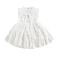 thumbnail image 1 of Robe Sans Manches pour Enfants avec Volants, Col Rond Longueur Moyenne Robes de Princesse pour Filles, 1 of 6