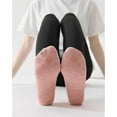 thumbnail image 5 of 3 Pairs Pilates Socks with Grips Non-slip Yoga Crew Sock Ruffle Striped Sock for Gym Hospital Sticky Slipper Socks, 5 of 7