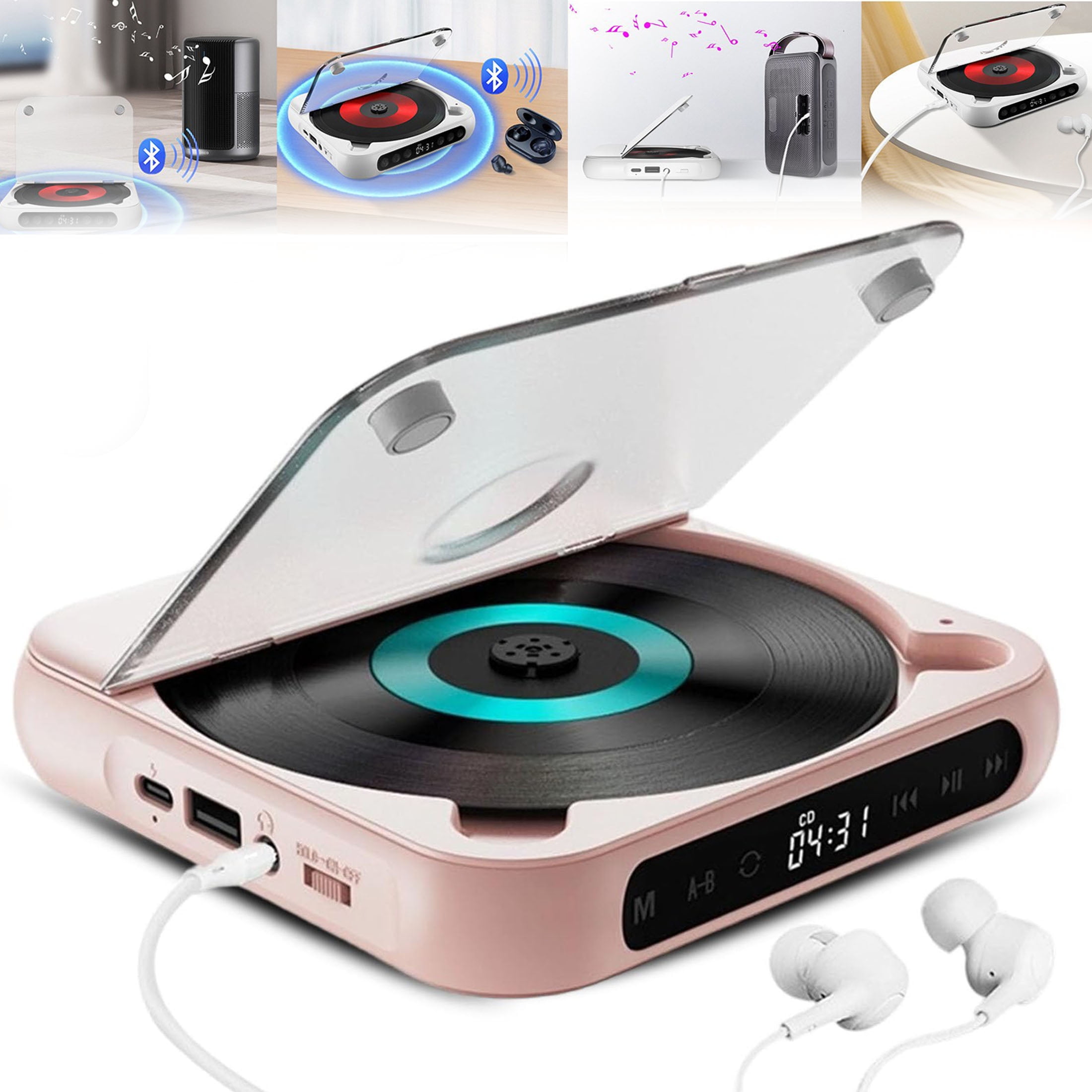 Sony Bluetooth Portable CD Player with AM/FM Radio, Mega Bass