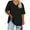 ZZ_Black, variant on Camleand Women's Plus Size V Neck Short Sleeved Solid T Shirts Summer Half Sleeve Tees Casual Loose Fit Cotton Tunic Tops