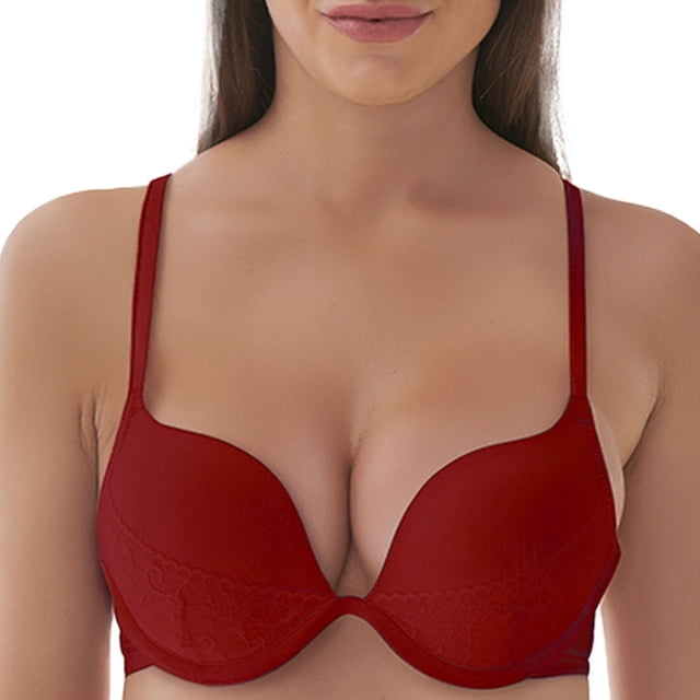 Brasier Vassarette para Dama, con Push In Liso Rojo Talla 38B