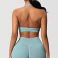 thumbnail image 6 of Neewe Women's Seamless Sports Bra Knitted Yoga Suit Gathering Breathable Workout Gym Tank Top for Women-Green XS, 6 of 9