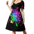 thumbnail image 2 of Vestido morado de manga corta, ropa de playa, ropa de mujer, vestidos para mujer, vestido de cumpleaños para mujer, lujo, 2 of 7