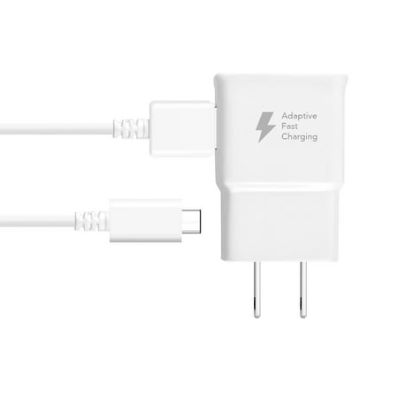 Adaptive Fast Charger Compatible with Huawei P9 [Wall Charger + Type-C USB Cable] Dual voltages for up to 60% Faster Charging! WHITE
