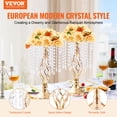 thumbnail image 2 of Set de 20 soportes para flores para bodas, cristal, 43 cm de alto, color dorado, 2 of 9