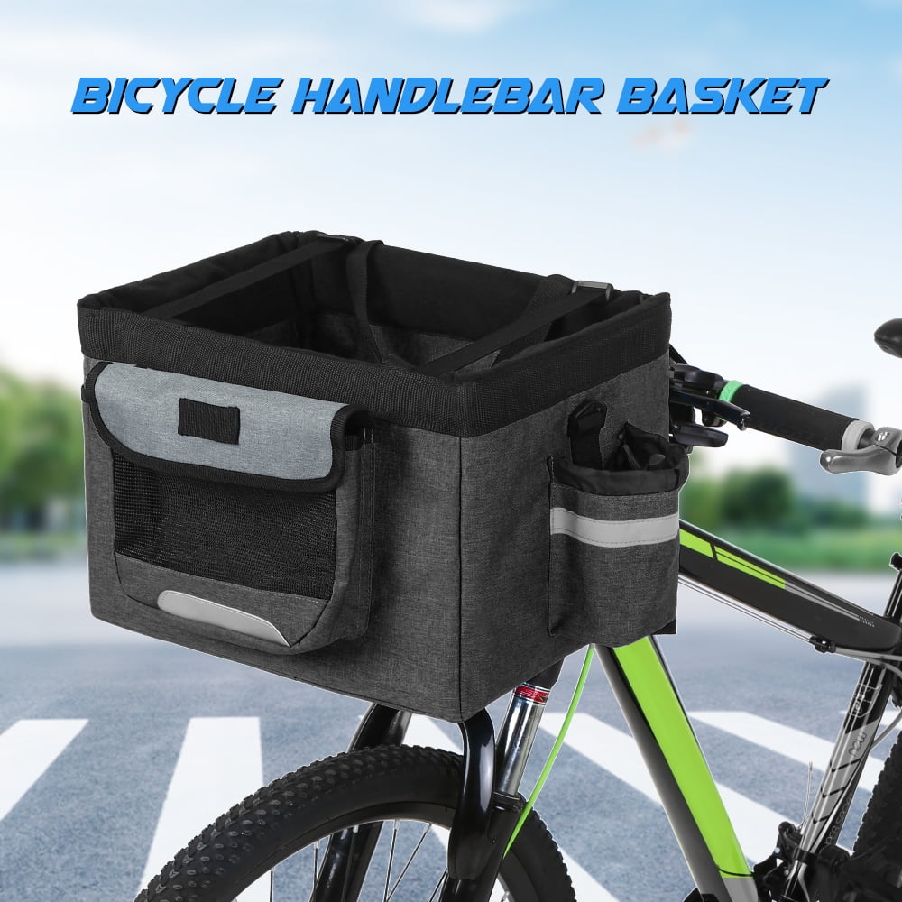 Lixada Bicycle Front Basket Detachable Bike Handlebar Basket Aluminum Bike Frame Basket Pet Carrier Frame Basket Bag
