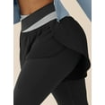 thumbnail image 4 of PISONIC Sports Long Pants with Color Block Design and Built-in Pockets, High Waist Butt-Lifting Fitness Yoga Leggings for Cycling, Gym, Running, 4 of 14