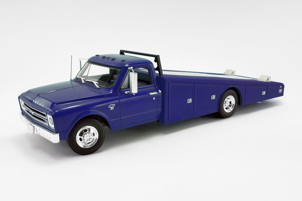1967 Chevy C30 Ramp Truck, Dark Blue - Acme A1801709 - 1/18 scale Diecast  Model Toy Car