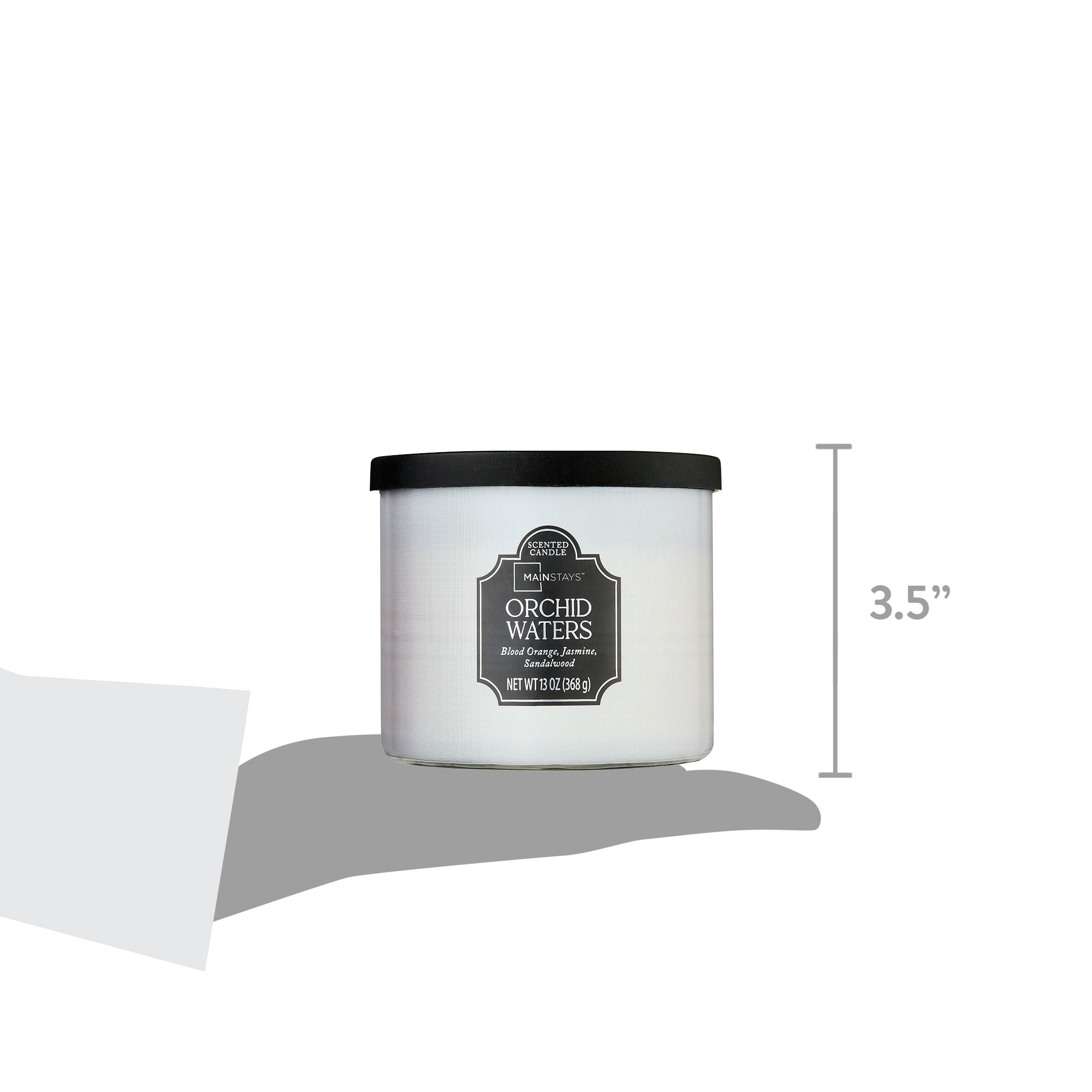 Mainstays 3-Wick Glass Jar Candle with Decorative Wrap, Orchid Waters, 13 oz