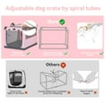 thumbnail image 4 of Petsfit 39.5inch Collapsible Dog Crate , Adjustable Fabric Cover by Spiral Iron Pipe, Chew Proof Strengthen Sewing Collapsible Dog Crate 3 Door Design,Pink, 4 of 9