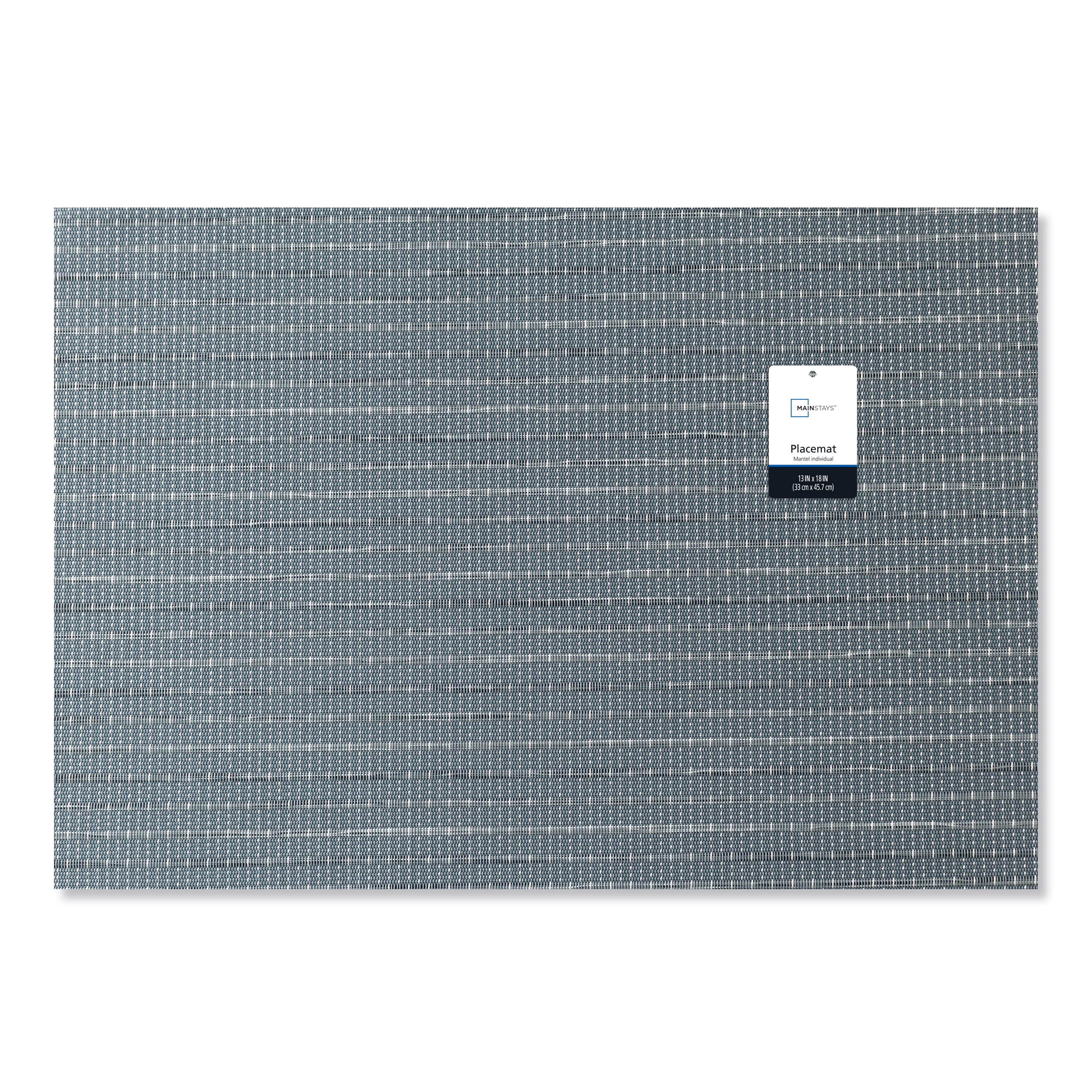 (2 pack) Mainstays Ciclo Woven Vinyl Table Placemat Storm 13" x 18"