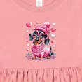 thumbnail image 4 of Inktastic Cute Dachshund with Heart Glasses and Pink Girls Baby Dress, 4 of 5