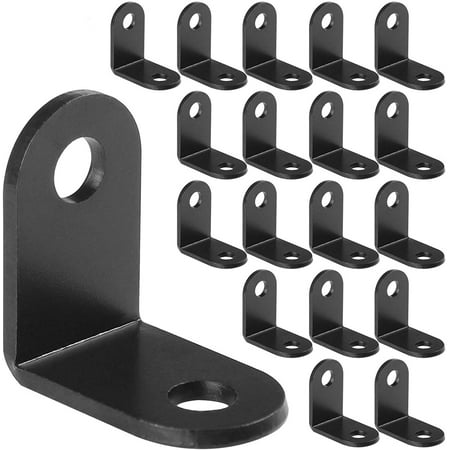 

20 PCS Black Corner Bracket Heavy Duty Shelf BracketsL Corner Brace Joint Angle Bracket for Shelves Furniture Cabinet Bookshelf