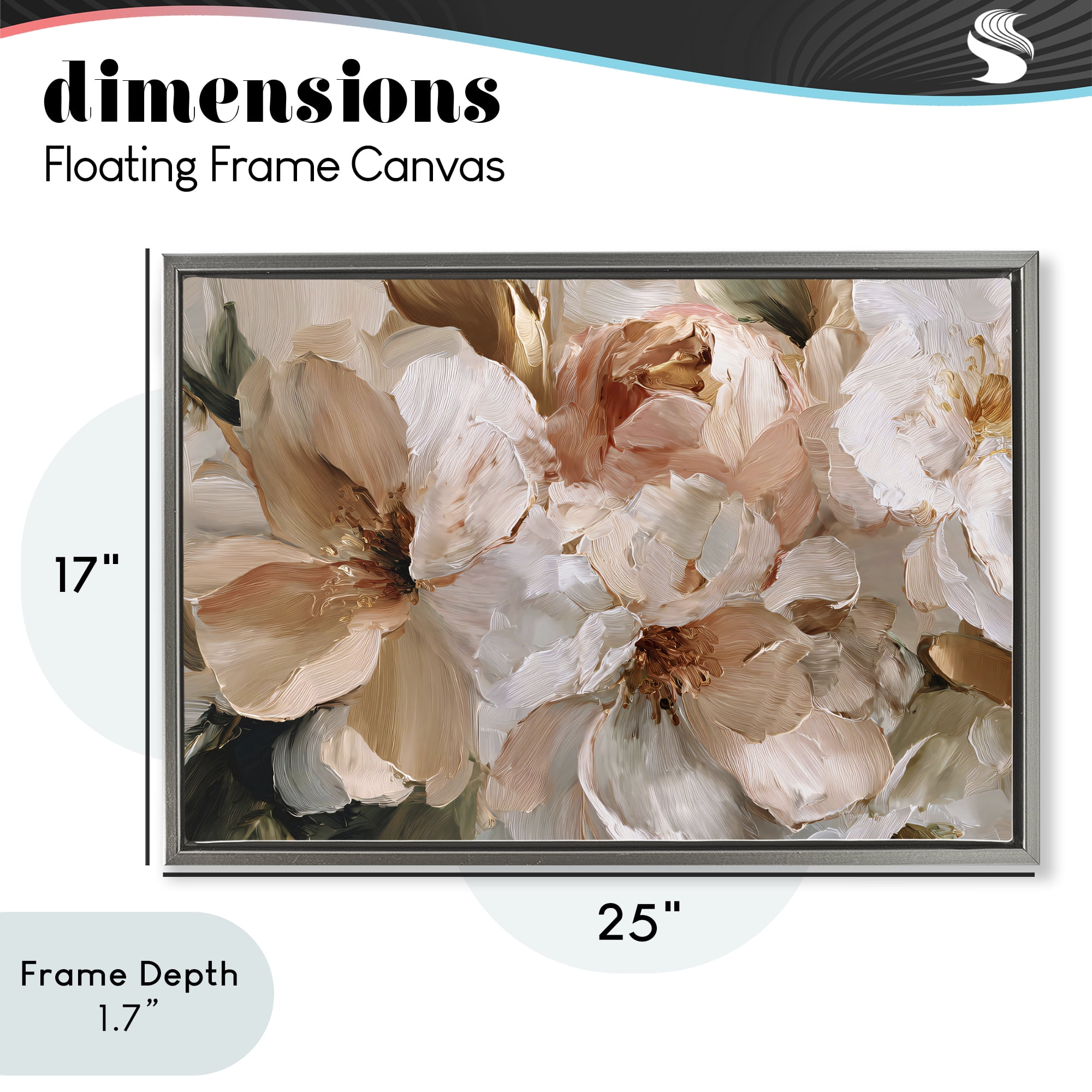 Stupell Industries Pink Brushstroke Petals Gray Framed Floater Canvas Wall Art, design by Jacky Ngan