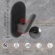 thumbnail image 2 of Adhesive Towel Hooks for Hanging Heavy Duty Wall Hooks Stick on Bathroom, Kitchen, Glass Door,Tile, Mirror, No Tools Matte Black Robe Holder(6 Pack), 2 of 5
