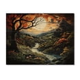 thumbnail image 3 of Designart "Garden of Eden Orange Green Mountain I" Landscapes Print on Natural Pine Wood, 3 of 5