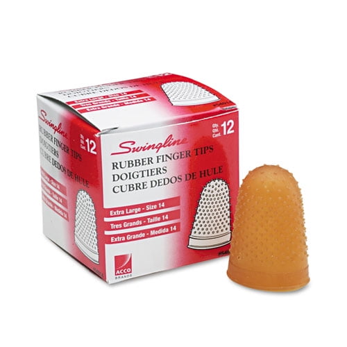 Rubber Finger Tips, 14 (X-Large), Amber, Dozen Rubber Finger Tips, 14 (X-Large), Amber, Dozen