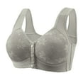 thumbnail image 2 of UoCefik Daisy Bras for Older Women Front Closure Wireless Push Up Bras Everyday Wirefree Comfortable Sleep Bralettes Gray 50, 2 of 5