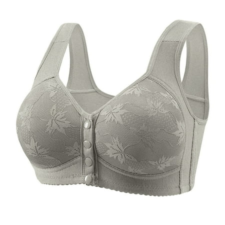 Baodmurt Front Closure Bras for Women Lounge & Sleep Full-Figure Lingerie  Underwear  Grey 36ABC