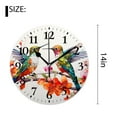 thumbnail image 2 of 14 Inch Wall Clock Battery Operated Silent Clock Decorative for Office, Kitchen, Outdoor, Living Room，Hummingbird Print, 2 of 4