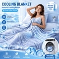 thumbnail image 4 of Silky Satin Cooling Blanket, Lightweight Breathable Summer Throw, Ultra-Thin No-Fill Bed Blanket for Sofa Nap Travel (Green), 4 of 6