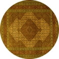 thumbnail image 1 of Ahgly Company Machine Washable Indoor Round Persian Yellow Traditional Area Rugs, 4' Round, 1 of 4