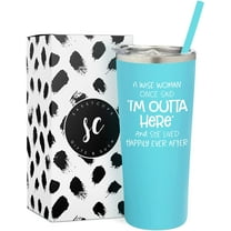SassyCups Stainless Steel Funny Wise Woman Tumbler, Aqua Blue, 22 oz
