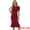 Dark Red, variant on Unique Bargains Women's Vintage Work Short Sleeve Mermaid Bodycon Dress S Green