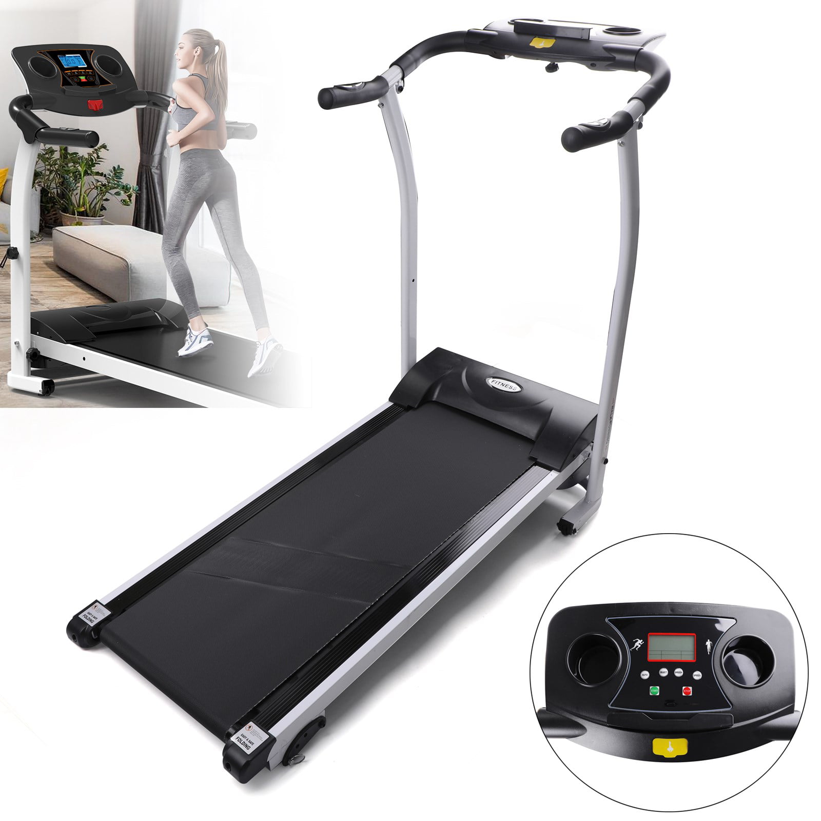 NEW 750w Motorized Electric Treadmill Running Machine height adjustable foldable 