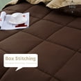 thumbnail image 2 of HIG Light Weight Down Alternative Comforter Set, Twin, Chocolate, Reversible, 2 of 8