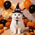 thumbnail image 4 of Halloween Pet Witch Hat, Adjustable Cat Dog Halloween Hat with Bow, Pet Party Cosplay Headwear for Cats Small Dogs, 4 of 5