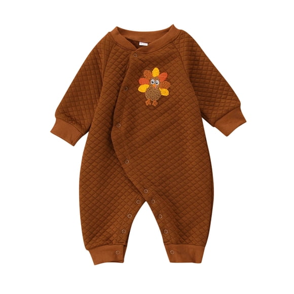 TJAZFJPA Long Sleeve Jumpsuit Boys Girls Turkey Embroidery Printing Pullover Jumpsuit Children's Clothing Cute Pajamas Set Plus Size 3-6 Months