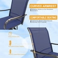 thumbnail image 4 of 2 - piece outdoor swivel bar stools set, all - weather, high - back y armrest patio sillas para deck y patio, high swivel bar stools in blue, 4 of 7